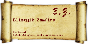 Blistyik Zamfira névjegykártya